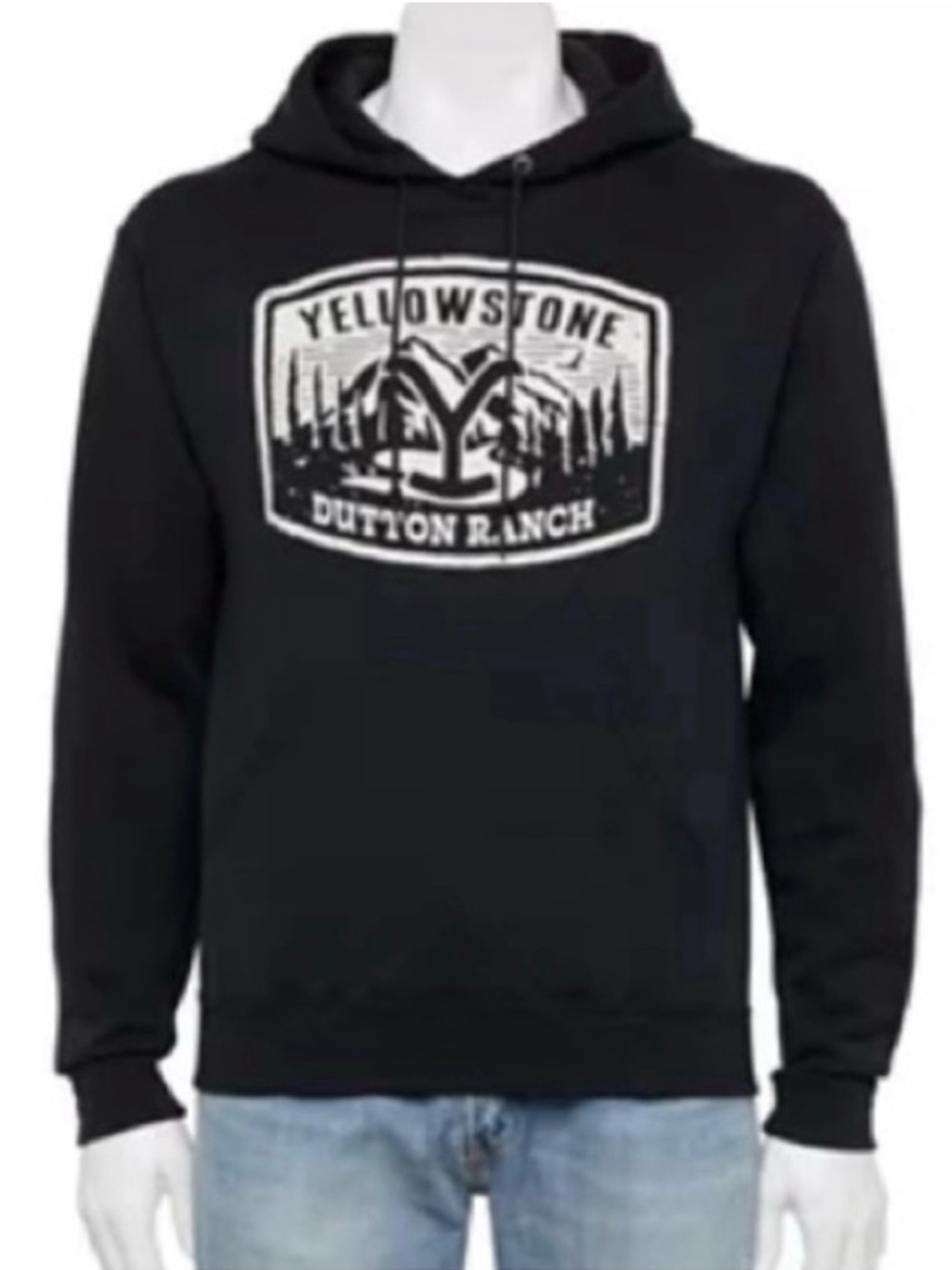 Yellowstone Dutton Ranch Hoodie - Men’s Size M, Black, Pullover Sweatshirt